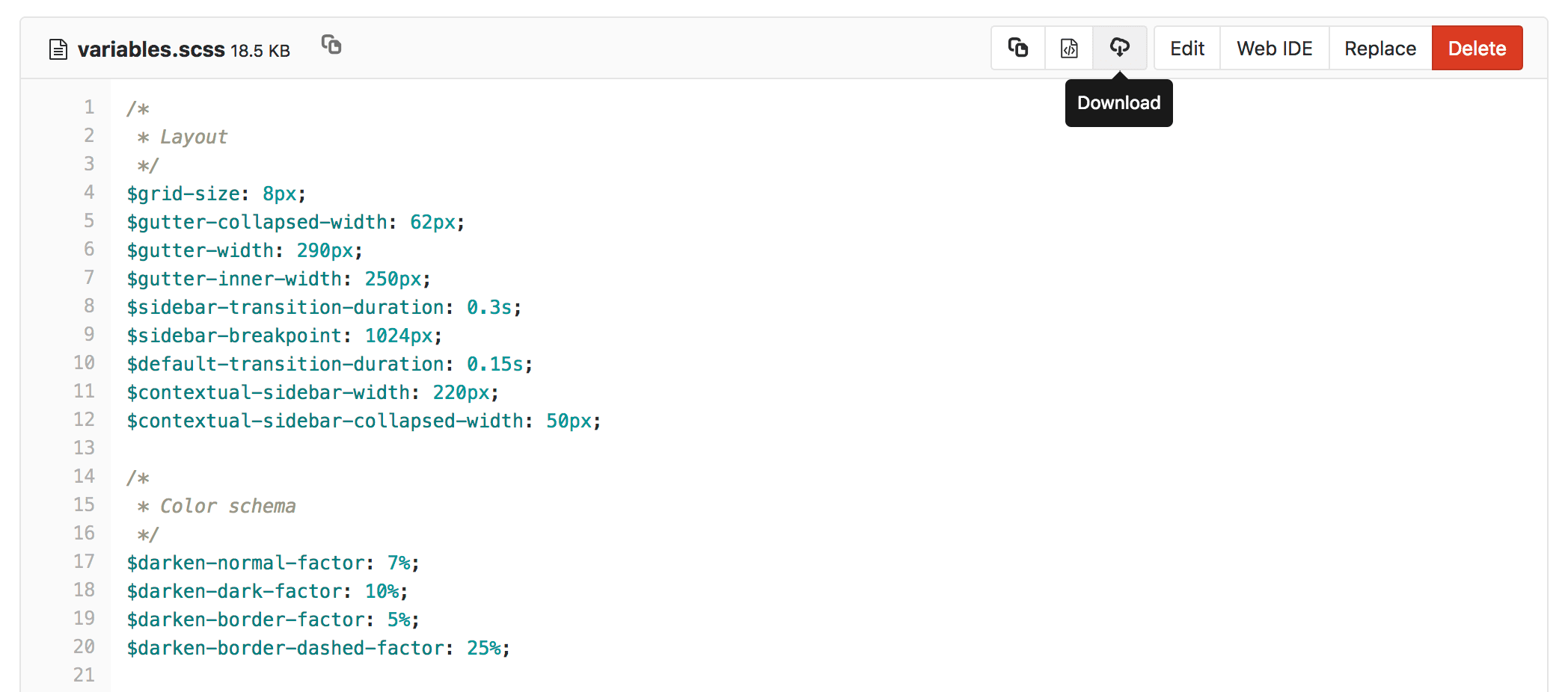 Download individual repository files