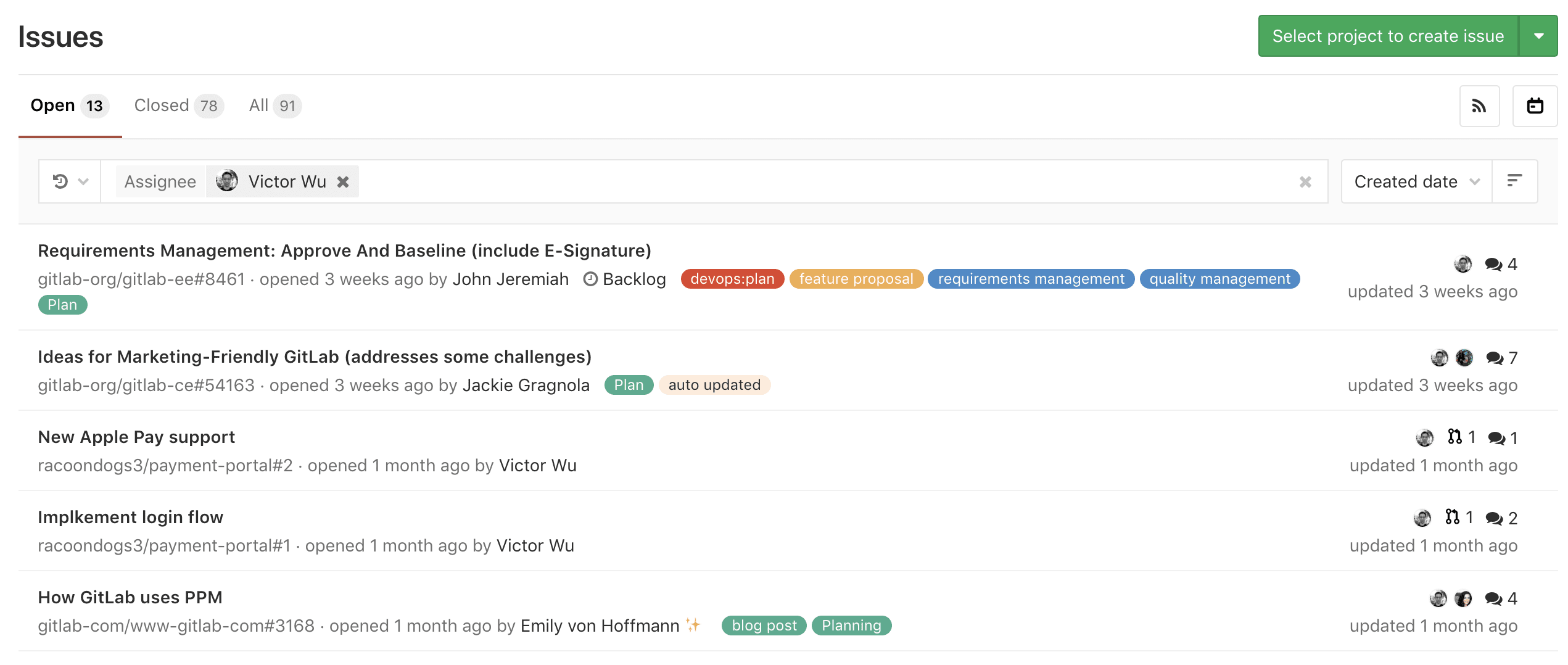 Improved issue and merge request dashboard filtering