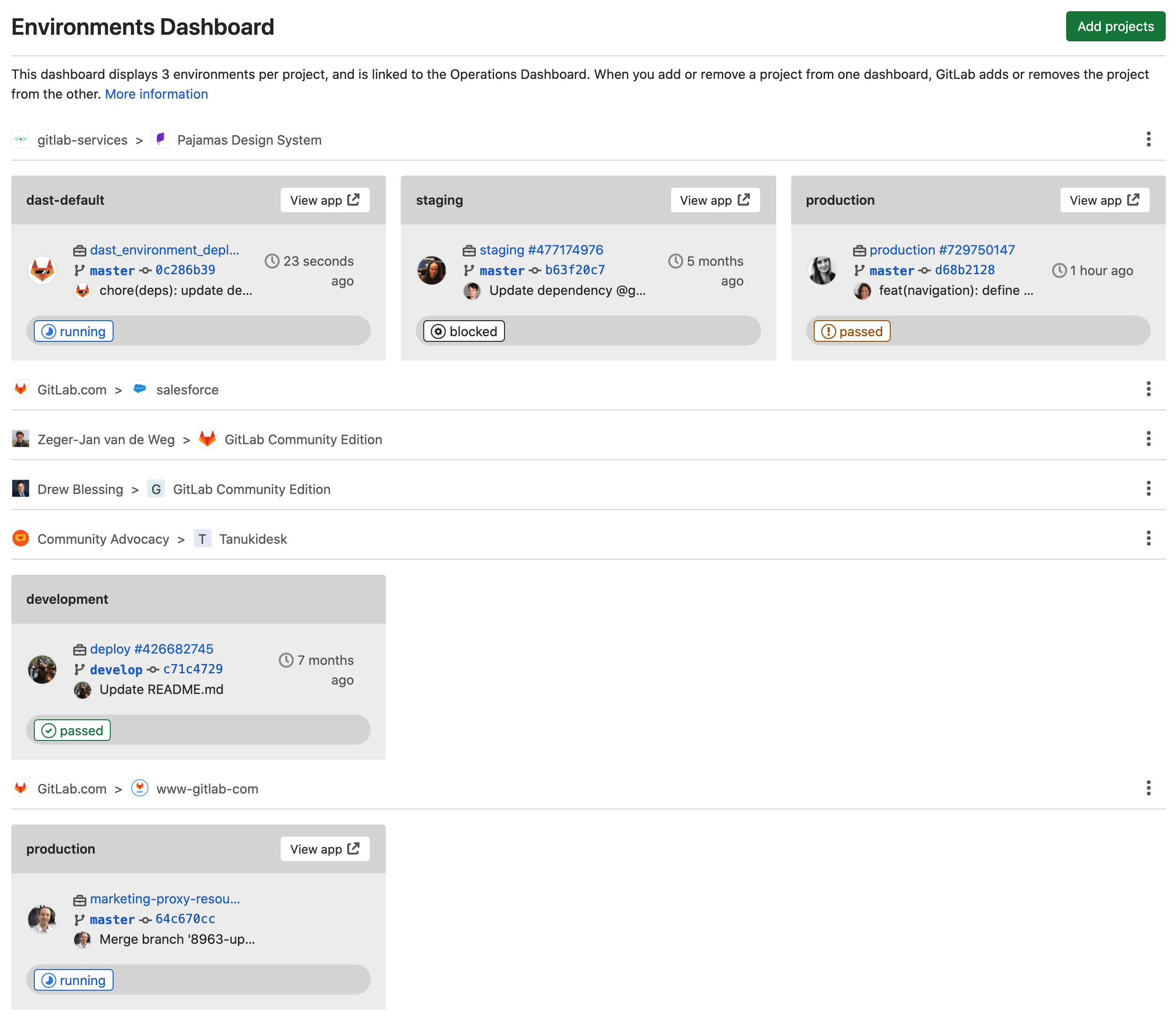 Track environments at scale with the Environments Dashboard