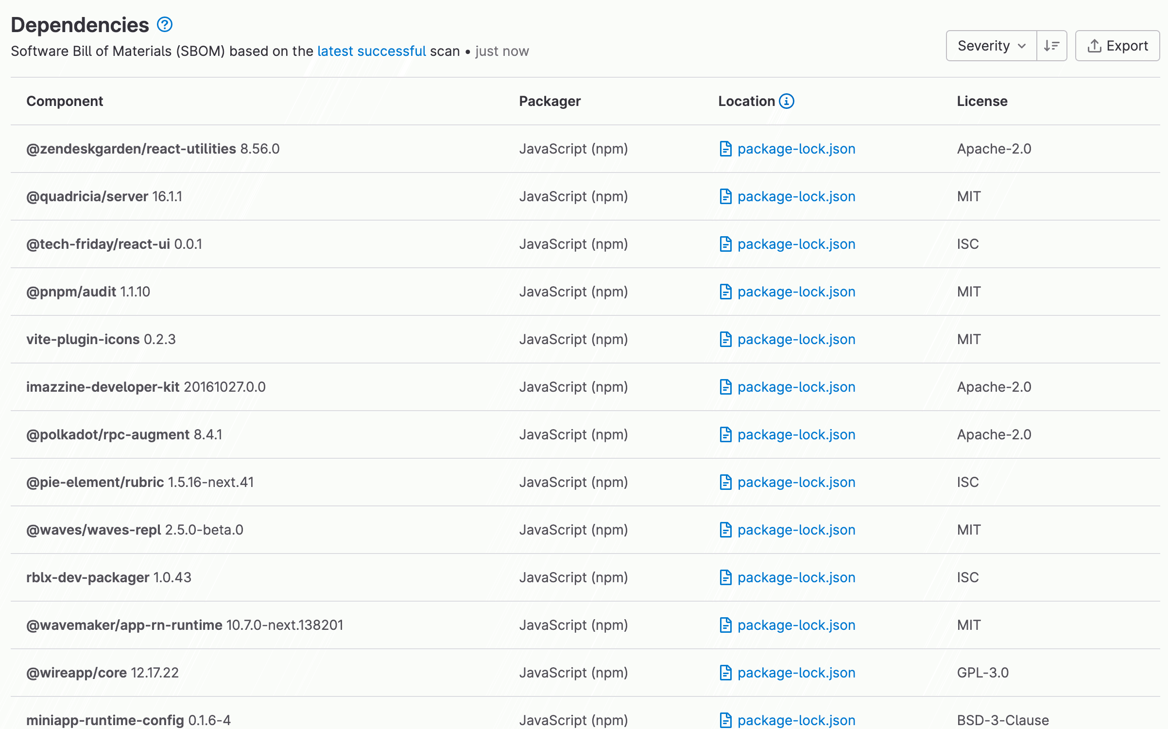 New License Compliance scanner