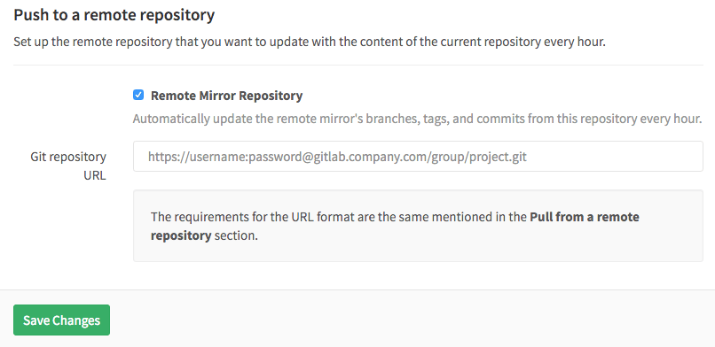 Remote Mirror in GitLab 8.7