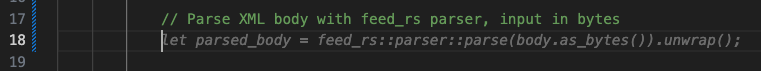 Code Suggestions: Public module with  function, step 5: Modify XML parser to feed-rs